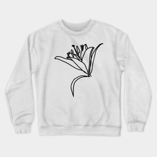 Stargazer Lily Flower Line Drawing Crewneck Sweatshirt